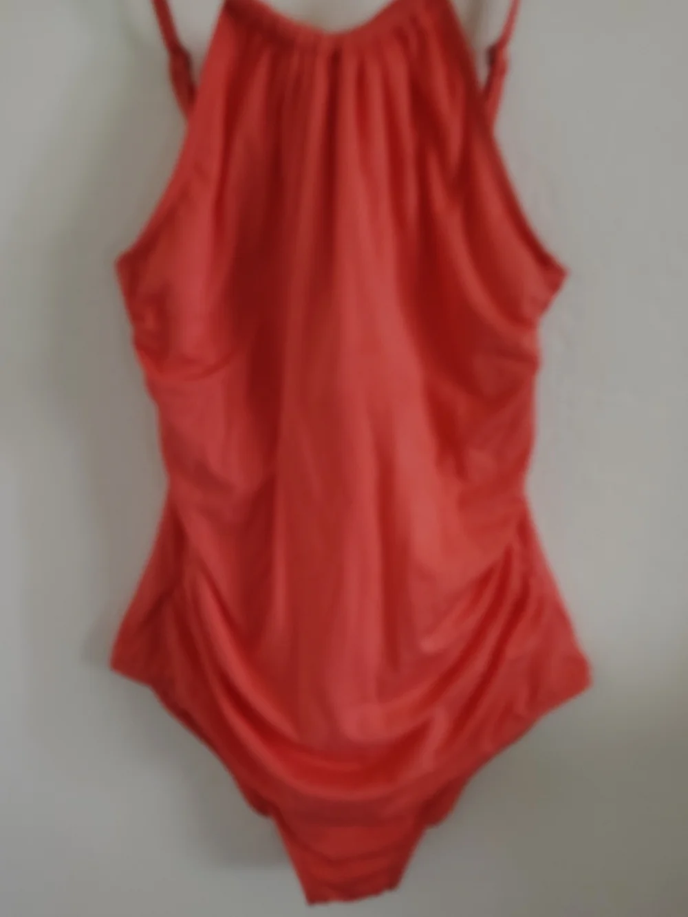 Bright Coral High-Neck One-Piece Swimsuit